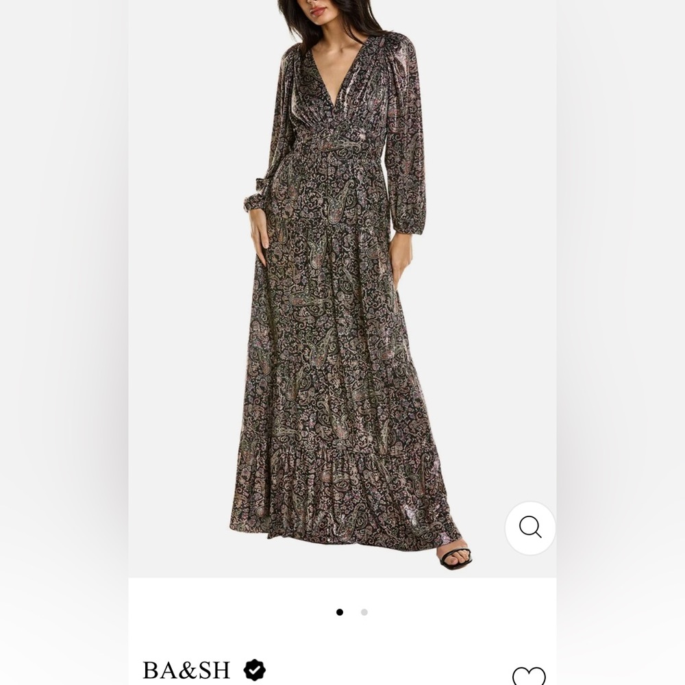 BA&SH maxi dress metallic